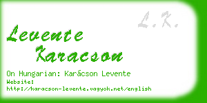 levente karacson business card